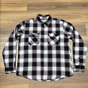 Dixxon Boat Tail JHLD Flannel Long Sleeve Button Down White Black Red Plaid 2XT